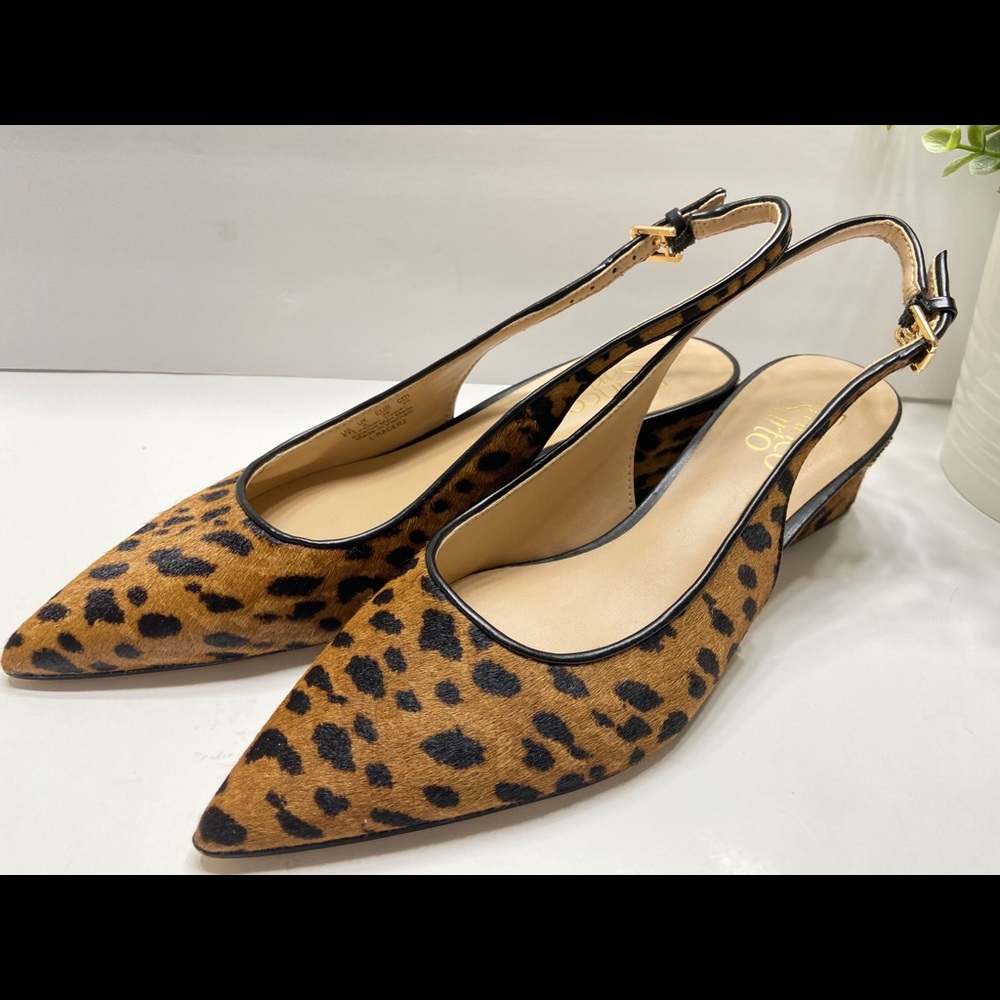 like new Franco Sarto L-Racer2 Leather Slingback Pumps